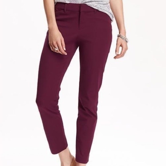 Old Navy Maroon Skinny Pixie Pants - Picture 1 of 3
